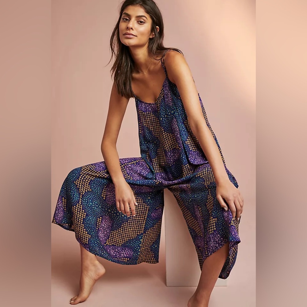 Anthropologie Floreat Floral Jumpsuit Size Extra Small xs  Jumper Jumpsuit